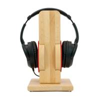 Kopfhörerständer RONDO, handgefertigt aus Massivholz Buche mit auswechselbarem Ohrpolsterschutz. Bild 3