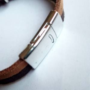 Armband mit Tierhaar Schiebeperle Tierfell Tierhaarschmuck Lederarmband braun Magnetverschluss Epoxidharz Bild 5