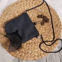 Hundeleckerlibeutel (Farbbeispiel anthrazit) aus Polstercanvas, Futterbeutel zum umhängen, Kotbeutelfach Bild 1