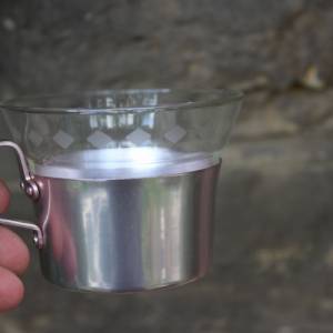 6er Set Vintage Teegläser Punschgläser Feuerzangenbowle Glas Aluminium 60er 70er Jahre DDR Bild 5