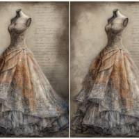 Bastelpapier - Decoupage-Papier - A4 - Softpapier - Vintage - Shabby - Vintage Dress - Kleid - 13278 Bild 2