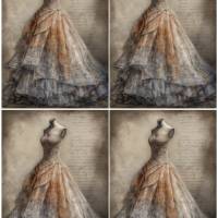 Bastelpapier - Decoupage-Papier - A4 - Softpapier - Vintage - Shabby - Vintage Dress - Kleid - 13278 Bild 3