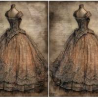 Bastelpapier - Decoupage-Papier - A4 - Softpapier - Vintage - Shabby - Vintage Dress - Kleid - 13279 Bild 2