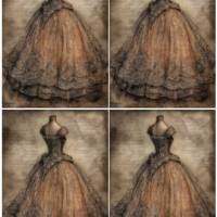 Bastelpapier - Decoupage-Papier - A4 - Softpapier - Vintage - Shabby - Vintage Dress - Kleid - 13279 Bild 3