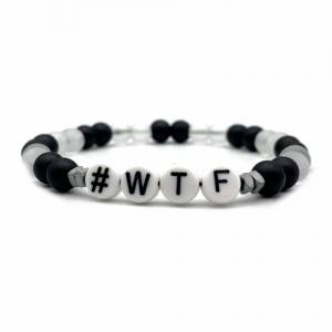 Statement-Armband #WTF Schwarz/Weiß - Ein klares Statement für deinen individuellen Style, Trendiges Armband Bild 1