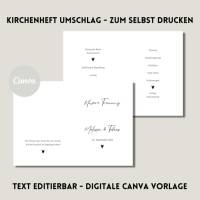 Canva Design | Kirchenheft für Hochzeit elegant | digital zum selbst drucken | Personalisiert | Sofort Download | Kirche Bild 1