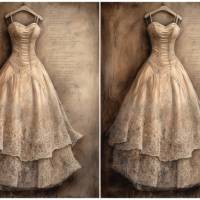 Bastelpapier - Decoupage-Papier - A4 - Softpapier - Vintage - Shabby - Vintage Dress - Kleid - 13280 Bild 2