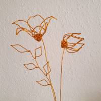 Clematis - Blumen Set 1/ Drahtblumen / Blumen aus Draht Handgemacht/ Minimalistische nachhaltige Deko Bild 5