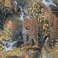 ♕ Jersey mit Leoparden Leo Busch Tarnung 50 x 150 cm Nähen ♕ Bild 4