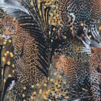♕ Jersey mit Leoparden Leo Busch Tarnung 50 x 150 cm Nähen ♕ Bild 5