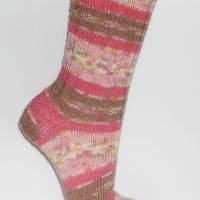 Socken handgestrickt vegan, Allergiker- Socken Wunschgröße, Damensocken, wollfrei, Ringelsocken, rosa pink Bild 2