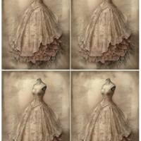 Bastelpapier - Decoupage-Papier - A4 - Softpapier - Vintage - Shabby - Vintage Dress - Kleid - 13281 Bild 3