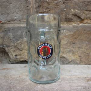 Paulaner München Bierkrug Maßkrug 1 l Rastal Glas 70er 80er Jahre Bild 1