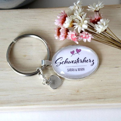 Personalisierter Schlüsselanhänger für deine Schwester | Schwesterherz Geschenk