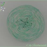 Farbenreich-Wolle Eis-Strudelbobbel "PISTAZIEN-POLONAISE" - mit Glitzer - 4-fädig, versch. Lauflängen, Bobbel Bild 1
