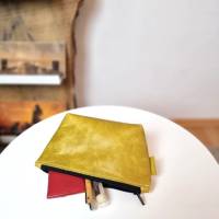 Kleine Tasche aus Leder, Ledertäschchen, Krimskramstasche in gelb Bild 3