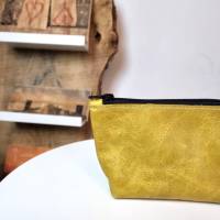 Kleine Tasche aus Leder, Ledertäschchen, Krimskramstasche in gelb Bild 4