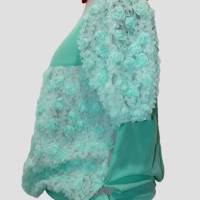 Damen Schlupf Bluse in Minze/Rosa Bild 2