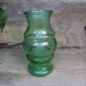 Vase aus grünem Pressglas 60er 70er Jahre DDR Bild 2