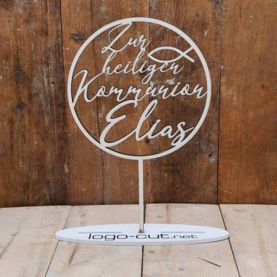 Holz Cake Topper Kommunion V10