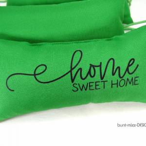 Home sweet home, Türstopper grün smaragdgrün schwarz, Plottermotiv, Wohndeko, Klinkenhänger,by BuntMixxDESIGN Bild 1