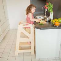 Lernturm Montessori, Küchenhelfer für Kinder aus Naturholz Bild 3
