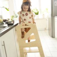 Lernturm Montessori, Küchenhelfer für Kinder aus Naturholz Bild 6