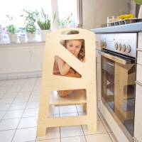Lernturm Montessori, Küchenhelfer für Kinder aus Naturholz Bild 7