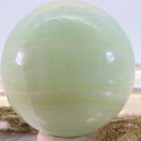 GROSSE grün gebänderte Calcit Edelsteinkugel 58 mm, Meditation und Heilsteine, glänzende Kugel, Wunderbarer Kristall Bild 1
