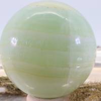 GROSSE grün gebänderte Calcit Edelsteinkugel 58 mm, Meditation und Heilsteine, glänzende Kugel, Wunderbarer Kristall Bild 3