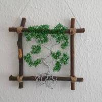 kleiner Bonsai / Drahtbaum Wandbild / Lebensbaum Fensterbild/ Geschenkidee/ Baum aus Draht/ Wunsch Anfertigung Bild 2