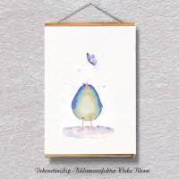 Birdies, kleiner Vogel & Schmetterling Poster Print Wanddeko Kinderzimmer Wandbild Aquarell handgemalt günstig kaufen Bild 3