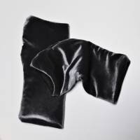 Elegante Armstulpen Stulpen Handschuhe Pulswärmer Uni Grau Gothic Handstulpen Samt Fleece Fingerlinge Handmade Bild 4
