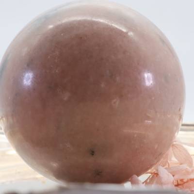 GROSSE PFIRSISCH MONDSTEIN 87 mm Edelstein Kugel, Meditation und Heilsteine, glänzende Kugel, Wunderbarer Kristall
