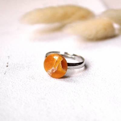 Ring mit Cabochon aus Polymer Clay