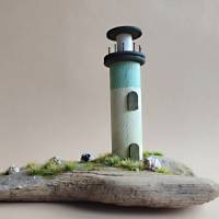 Leuchtturm auf Treibholz Shabby Style, maritim, Holzdeko, Treibholzdeko, Meer, Ostsee, Nordsee Bild 2