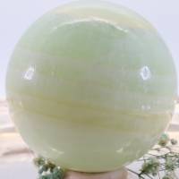 GROSSE grün gebänderte Calcit Edelsteinkugel 71 mm, Meditation und Heilsteine, glänzende Kugel, Wunderbarer Kristall Bild 2