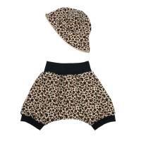 Baby Jungen Mädchen Sommer-Set "Leopard" Sommermütze / Sonnenhut + kurze Pumphose, alle Größen Bild 1