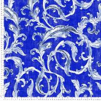 Dekostoff "Orly", blau - weiß, 140 cm breit, Meterware, Preis pro 0,5 lfdm Bild 1