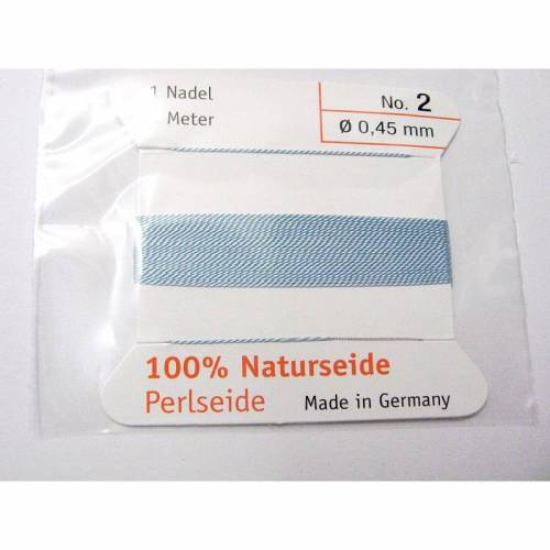 1 Stück Natur Perlseide 0,45 Hellblau