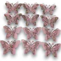 12 Stanzteile Streudeko Schmetterlinge 3D, Duo Papier, Kartengestaltung, Deko, Scrapbooking, Junk Journal Bild 1