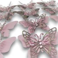 12 Stanzteile Streudeko Schmetterlinge 3D, Duo Papier, Kartengestaltung, Deko, Scrapbooking, Junk Journal Bild 6