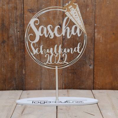 Holz Cake Topper Einschulung V4