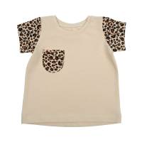 Shirt T-Shirt Baby Kinder Jungen Mädchen "Leopardenmuster" beige Sommer, Stoff & Bündchen nach Wahl Bild 1