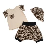 Shirt T-Shirt Baby Kinder Jungen Mädchen "Leopardenmuster" beige Sommer, Stoff & Bündchen nach Wahl Bild 3