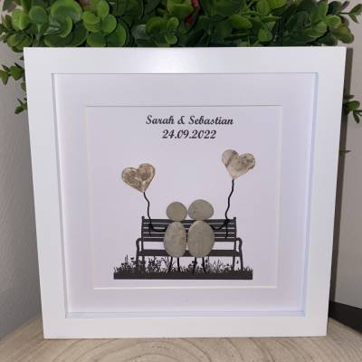 Steinbild Liebespaar auf Bank, STB-115