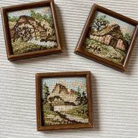 Stickbilder „Schwarzwald“ im Dreier-Set, gestickte Bilder als Dekoration, kleinformatige Stickbilder im Gobelinstich Bild 5