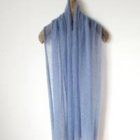 Blaues Tuch mit silberfarbigen Lurex, gestrickte Stola aus Mohair, festlicher Damen Schal helle Farbe Bild 6