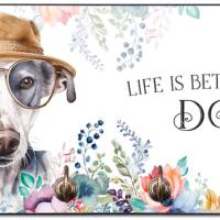 Hundegarderobe LIFE IS BETTER WITH A DOG mit Whippet Bild 1