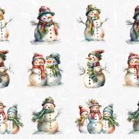 Reispapier - Motiv Strohseide - A4 - Decoupage - Vintage - Shabby - Winter - Schneemann - Weihnachten - 19797 Bild 1
